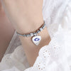 Women's 316L Stainless Steel Bracelet With Retro Personality Exaggerated Eyes Pendant And Geometric Style Electroplated