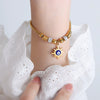 Women's 316L Stainless Steel Bracelet With Retro Personality Exaggerated Eyes Pendant And Geometric Style Electroplated