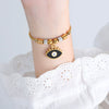 Women's 316L Stainless Steel Bracelet With Retro Personality Exaggerated Eyes Pendant And Geometric Style Electroplated