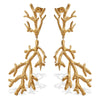 Women's 316L Stainless Steel Branchshaped Light Luxury Textured Earrings Plated With Gold