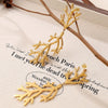 Women's 316L Stainless Steel Branchshaped Light Luxury Textured Earrings Plated With Gold