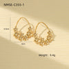Women's Titanium Steel Butterfly Flower Electroplated Earrings Light Luxury Style