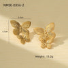 Women's Titanium Steel Butterfly Flower Electroplated Earrings Light Luxury Style