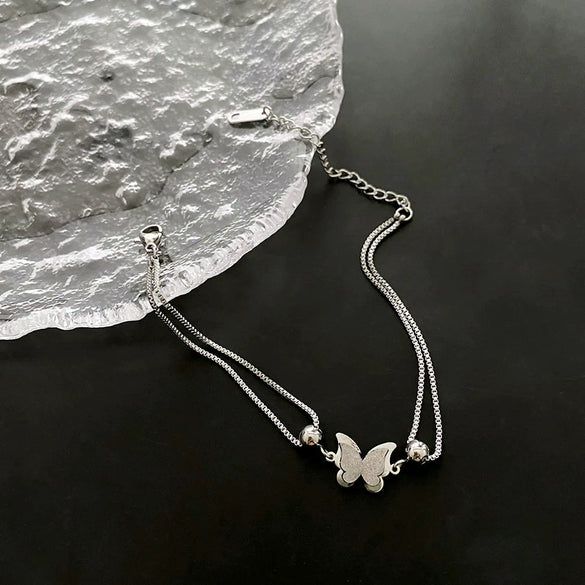 Women's Titanium Steel Butterfly Light Luxury Geometric Polished Bracelet