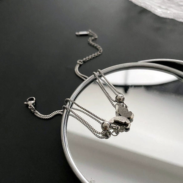 Women's Titanium Steel Butterfly Light Luxury Geometric Polished Bracelet