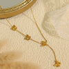 Women's 316L Stainless Steel Butterfly Tassel Necklace Electroplated Light Luxury Fashion Design