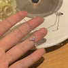 Women's Titanium Steel Clavicle Chain With Zircon Tear Drop Pendant Electroplated Design