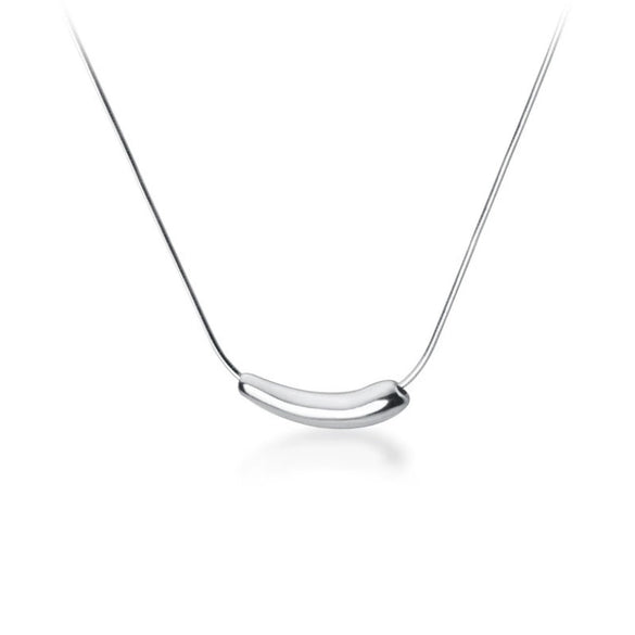 Women's Titanium Steel Clavicle Necklace With Geometric Design And Real Gold Plating In Furnace