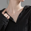 Women's Titanium Steel Clavicle Necklace With Geometric Design And Real Gold Plating In Furnace