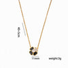 Women's Titanium Steel Clover Leaf Pendant Necklace With Round Link Chain Polished Gold Tone Electroplated Light Luxury Jewelry
