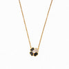Women's Titanium Steel Clover Leaf Pendant Necklace With Round Link Chain Polished Gold Tone Electroplated Light Luxury Jewelry