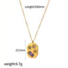 Women's Titanium Steel Color Zircon Necklace Geometric Style Electroplated