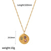Women's Titanium Steel Color Zircon Necklace Geometric Style Electroplated