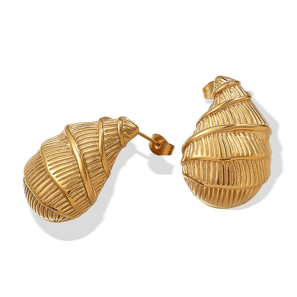 Women's 316L Stainless Steel Conch Earrings With Electroplating Fashion Style
