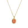 Women's Titanium Steel Copper Geometric Pattern Set With Diamonds Oildrip Rose Pearl Necklace