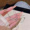 Women's Titanium Steel Copper Microinlaid Zircon Ginkgo Leaf Pendant Necklace With Diamond Design