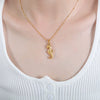 Women's Titanium Steel Crayfish Crab Zodiac Pendant Necklace With Geometric Pattern And Electroplating Treatment Twist Chain