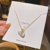 Women's Titanium Steel Cross Chain Necklace With Bowknot And Small Gourd Shape And Mixed Gem Inlay And Diamond Design