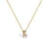 Women's Titanium Steel Cross Chain Necklace With Bowknot And Small Gourd Shape And Mixed Gem Inlay And Diamond Design