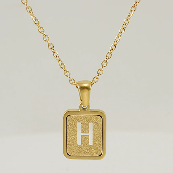 Women's 316L Stainless Steel Cross Chain Necklace With Hollow Letter Pendant