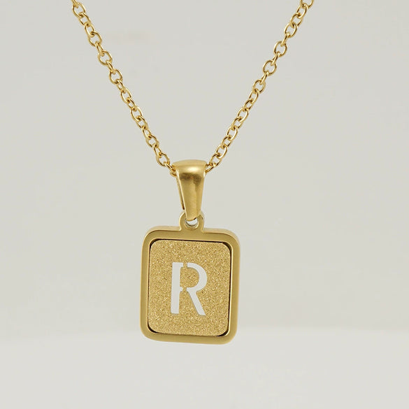 Women's 316L Stainless Steel Cross Chain Necklace With Hollow Letter Pendant