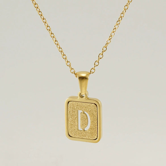 Women's 316L Stainless Steel Cross Chain Necklace With Hollow Letter Pendant