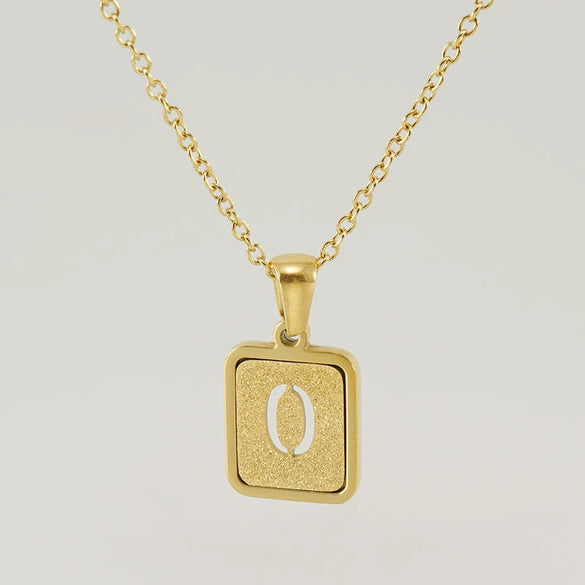 Women's 316L Stainless Steel Cross Chain Necklace With Hollow Letter Pendant