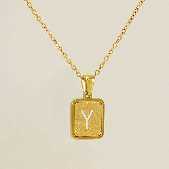 Women's 316L Stainless Steel Cross Chain Necklace With Hollow Letter Pendant