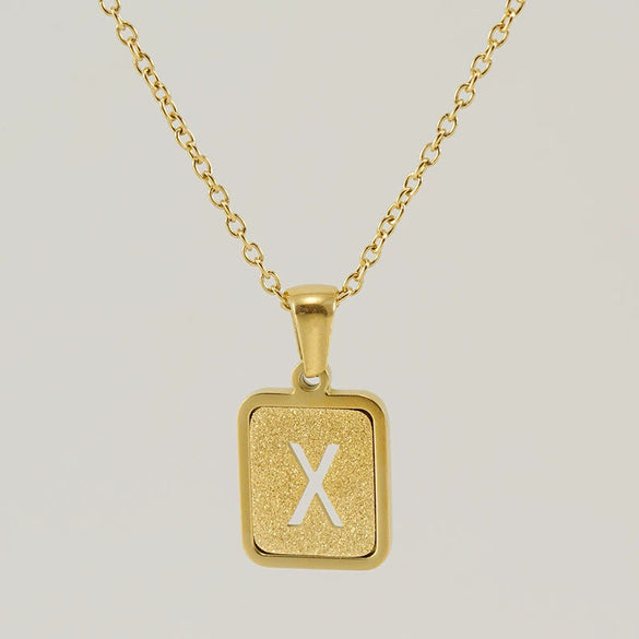 Women's 316L Stainless Steel Cross Chain Necklace With Hollow Letter Pendant