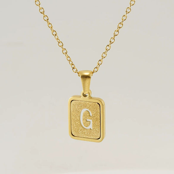 Women's 316L Stainless Steel Cross Chain Necklace With Hollow Letter Pendant