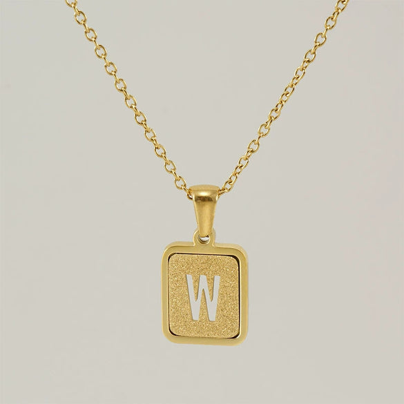 Women's 316L Stainless Steel Cross Chain Necklace With Hollow Letter Pendant
