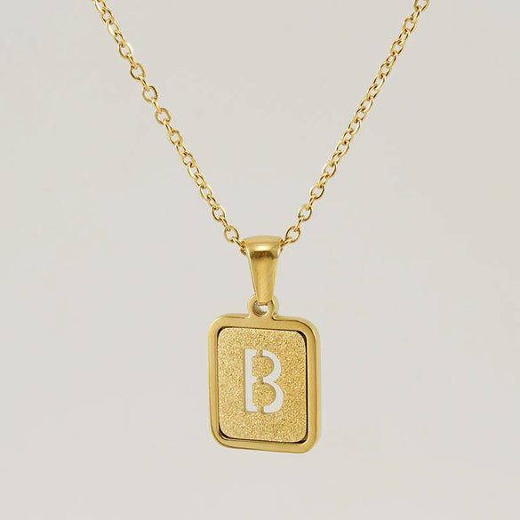 Women's 316L Stainless Steel Cross Chain Necklace With Hollow Letter Pendant