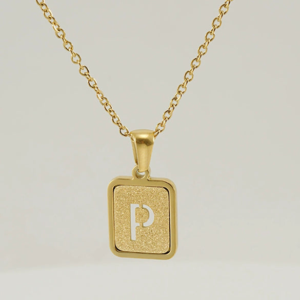 Women's 316L Stainless Steel Cross Chain Necklace With Hollow Letter Pendant