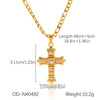 Women's Titanium Steel Cross Pendant Necklace With Geometric Design And Vacuum Electroplating Inlay O Word Chain