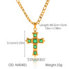 Women's Titanium Steel Cross Pendant Necklace With Geometric Design And Vacuum Electroplating Inlay O Word Chain