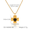 Women's Titanium Steel Cross Pendant Necklace With Geometric Design And Vacuum Electroplating Inlay O Word Chain