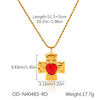 Women's Titanium Steel Cross Pendant Necklace With Geometric Design And Vacuum Electroplating Inlay O Word Chain