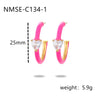 Women's Titanium Steel Cshaped Heart Zircon Earrings Electroplated Fashionable Niche Versatile Highend