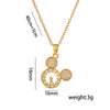 Women's Titanium Steel Cute Hollow Mouse Head Fashion Cartoon Character Ochain Necklace With Electroplating