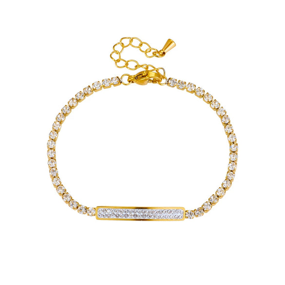 Women's Titanium Steel Diamond Rhinestone Chain Bracelet Light Luxury And Elegant Design
