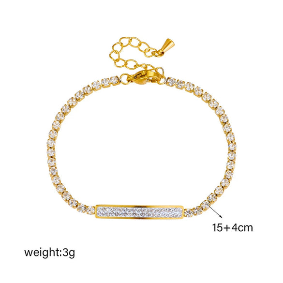 Women's Titanium Steel Diamond Rhinestone Chain Bracelet Light Luxury And Elegant Design