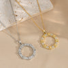 Women's Titanium Steel Donut Geometric Style Zircon Necklace With Vacuum Furnace Electroplating And Diamond Design