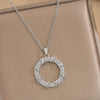 Women's Titanium Steel Donut Geometric Style Zircon Necklace With Vacuum Furnace Electroplating And Diamond Design