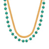 Women's Titanium Steel Double Layer Geometric Design Clavicle Necklace With Gold Inlaid Snake Bone Chain