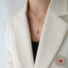 Women's 316L Stainless Steel Drop Shape Pendant Sliding Tassel Necklace Electroplated 18K Gold