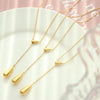 Women's 316L Stainless Steel Drop Shape Pendant Sliding Tassel Necklace Electroplated 18K Gold
