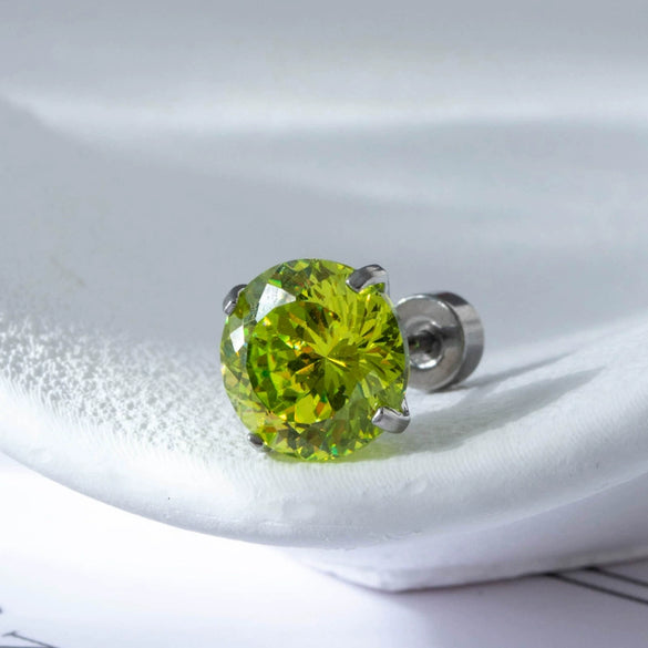 Women's Titanium Steel Ear Nail With Geometric Zircon And Zirconia Processing