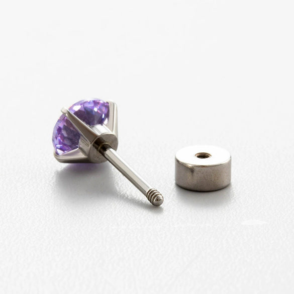Women's Titanium Steel Ear Nail With Geometric Zircon And Zirconia Processing