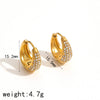 Women's Titanium Steel Earrings With Diamond And Ushape Geometric Design Light Luxury Style