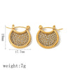 Women's Titanium Steel Earrings With Diamond And Ushape Geometric Design Light Luxury Style